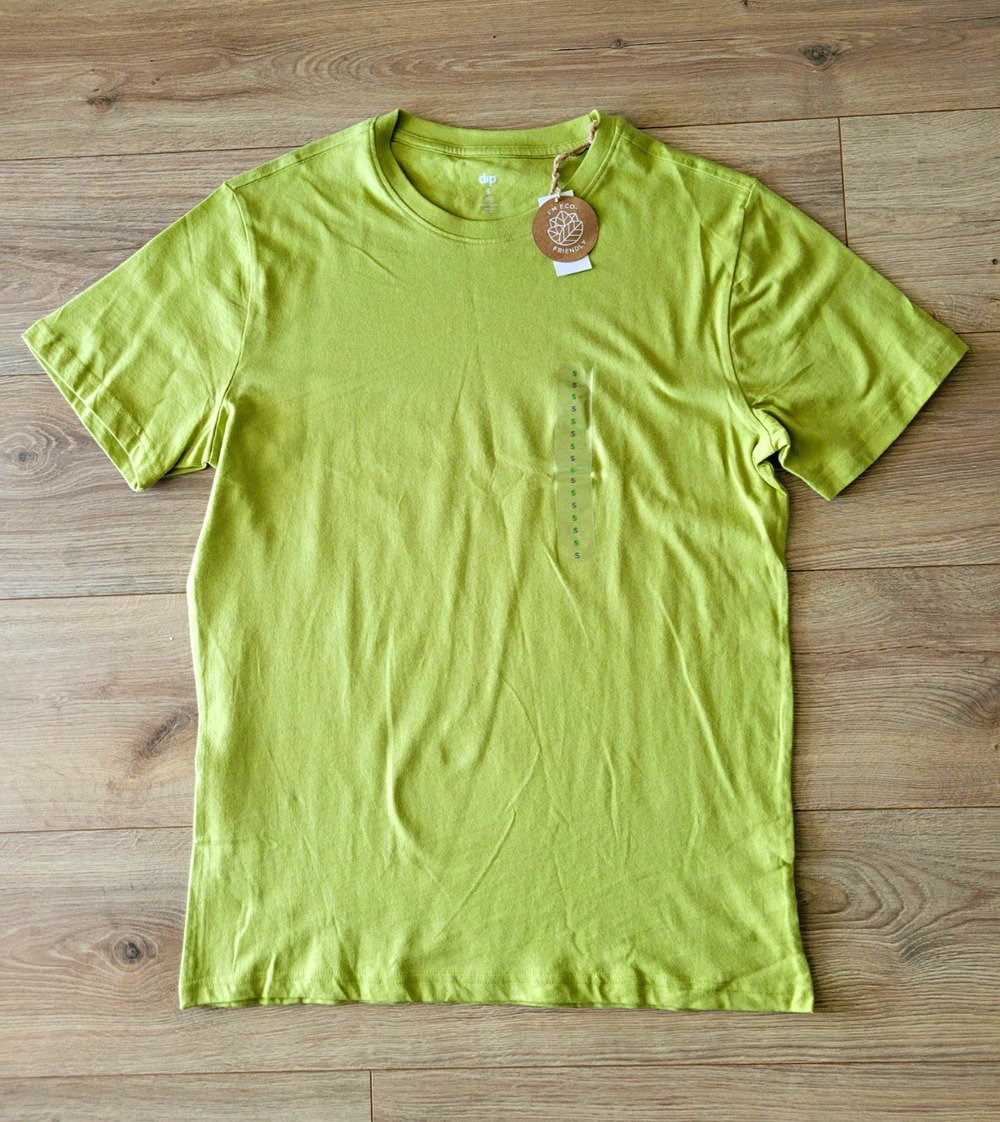 dlp Men’s Green Cotton Jersey Crew Neck Short Sleeve Logo Tee Size S